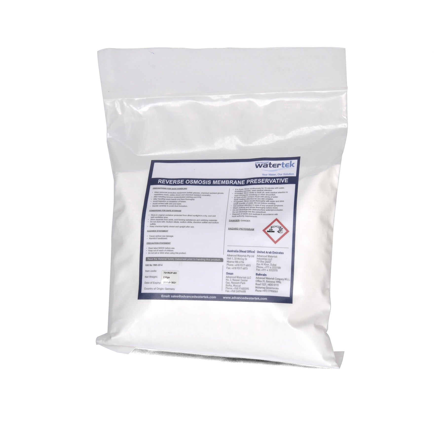 RO Membrane Preservative (Sodium Metabisulfite) | Desaltek